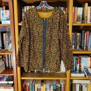LOUIS Dell' Olio linea leisure leopard print zip jacket size l